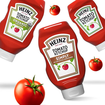 Heinz Simply Tomato Ketchup with No Artificial Sweeteners (20 oz Bottle, Pack of 12)