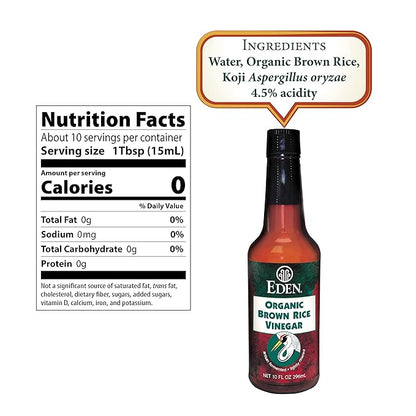 Eden Organic Brown Rice Vinegar 10 oz each Pack of 4