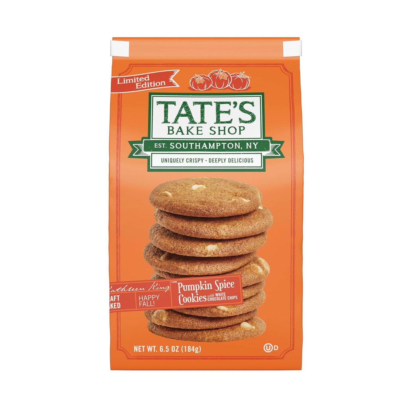 Tate's Pumpkin Spice Cookies 6.5oz ( pack of 4)