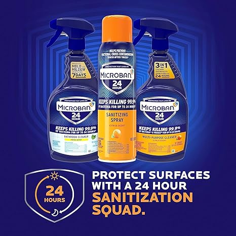 Microban 24 Hour Citrus Scent Disinfectant Sanitizing Spray - 15oz