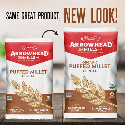 Arrowhead Mills Whole Grain Puffed Millet Cereal, 6-Ounce Bags ( pack of 48)