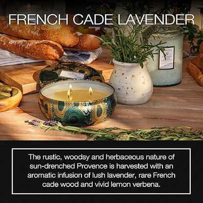 VOLUSPA FRENCH CADE & LAVENDER 3 Wick Candle In Tin Coconut Wax 12oz 340g New