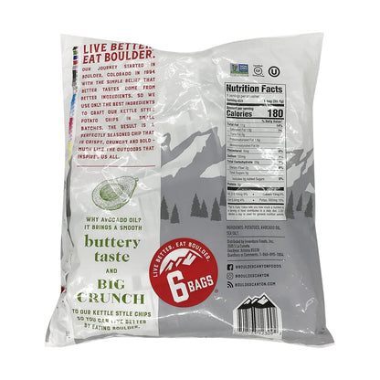 Boulder Canyon Potato Chips Classic Sea Salt With Avocado Oil | 6 - 1.25 oz Bags (Case Pack of 8)