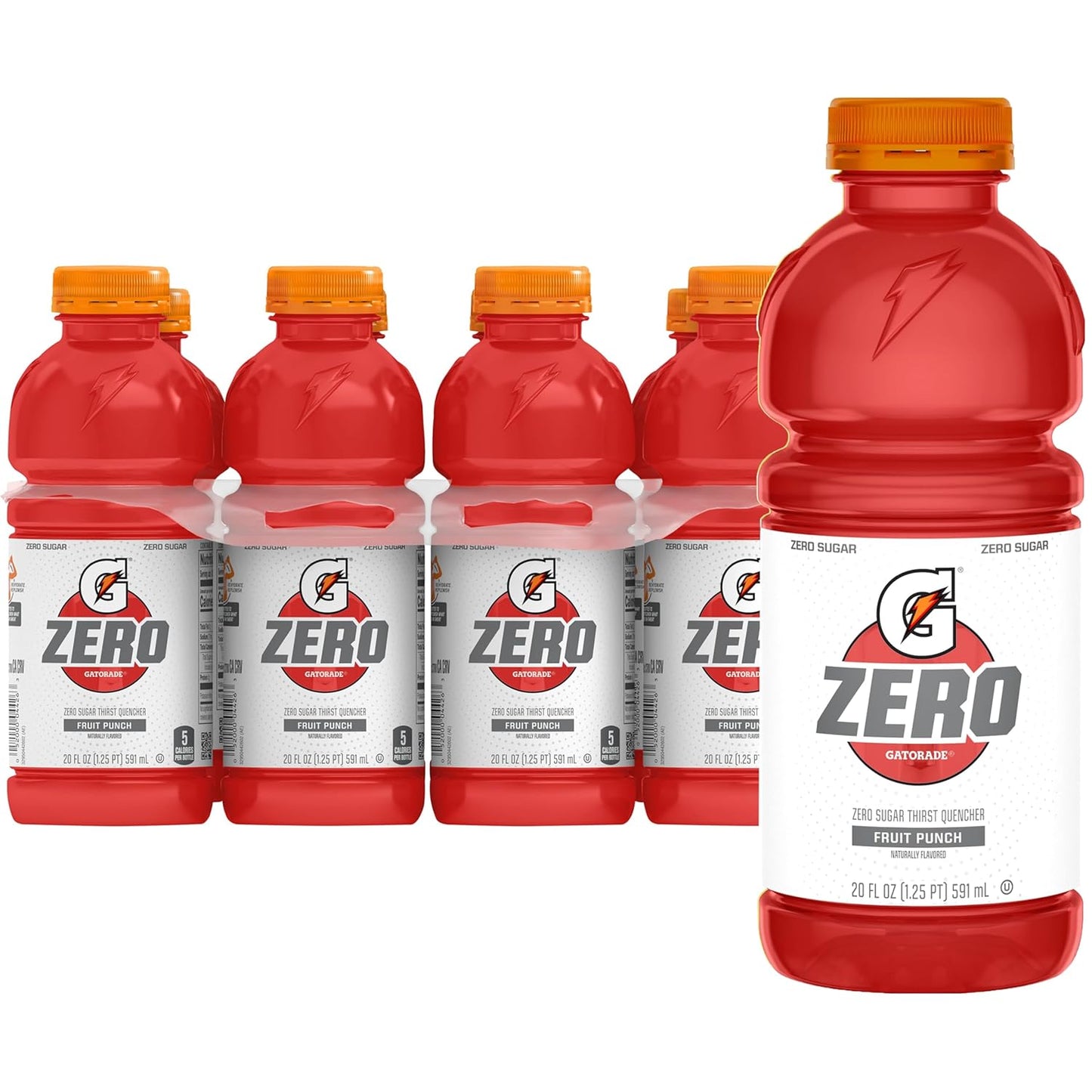 Gatorade G Zero Thirst Quencher Fruit Punch, 20 fl oz - 8 Count