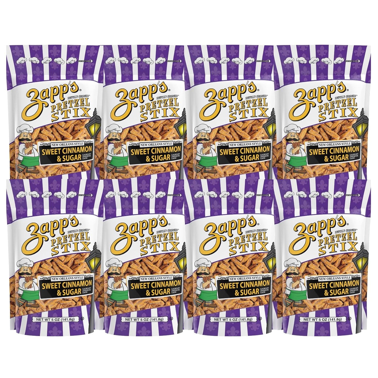 Zapp's Pretzel Stix Sweet Cinnamon & Sugar 5 oz (Pack of 8)