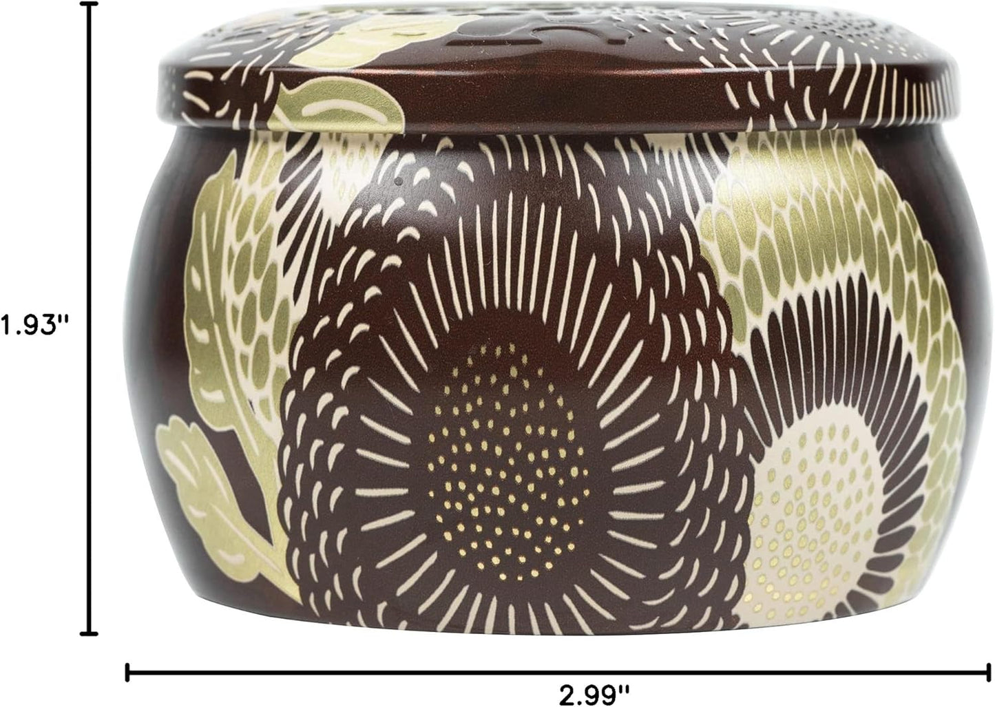 Voluspa Forbidden Fig, Mini Tin Candle, 4 oz, 25 Hour Burn Time, Coconut Wax for Clean Burning, Handcrafted in The USA