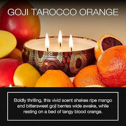 3 Wick Tin Candle - Goji Tarocco Orange by Voluspa for Unisex - 12 oz Candle