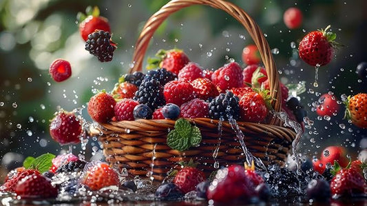A Gift with fresh Juicy Berries Fruit Basket by RawJoy Farms.