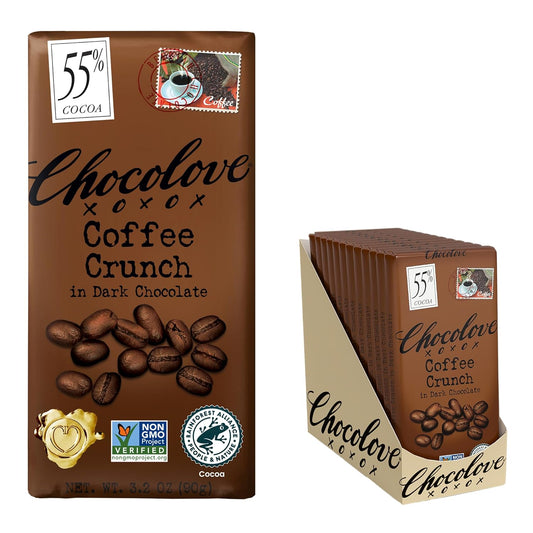 Chocolove - Dark Chocolate Bar Coffee Crunch - 3.2 oz pack of 12