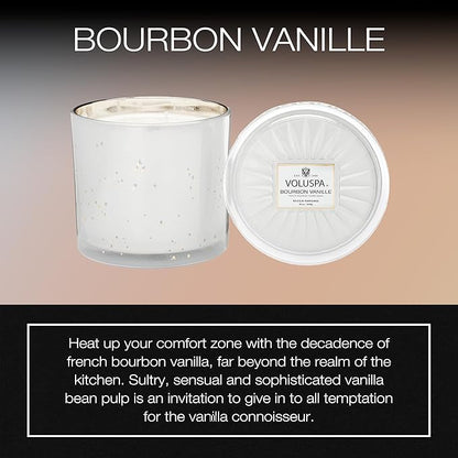 Voluspa Bourbon Vanille, Grande Maison 3 Wick Glass Candle, 36 Ounces, 100 Hour Burn Time, Coconut Wax for Clean Burning, Handcrafted in The USA