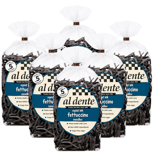 Al Dente Squid Ink Fettuccine Pasta, 10-Ounce Bag (Pack of 6)