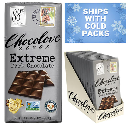 Chocolove Extreme Dark 88% Cocoa 12 pack