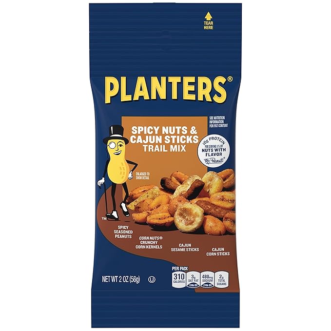 Planters Cajun Style Trail Mix 2 oz bags 72 bags per box