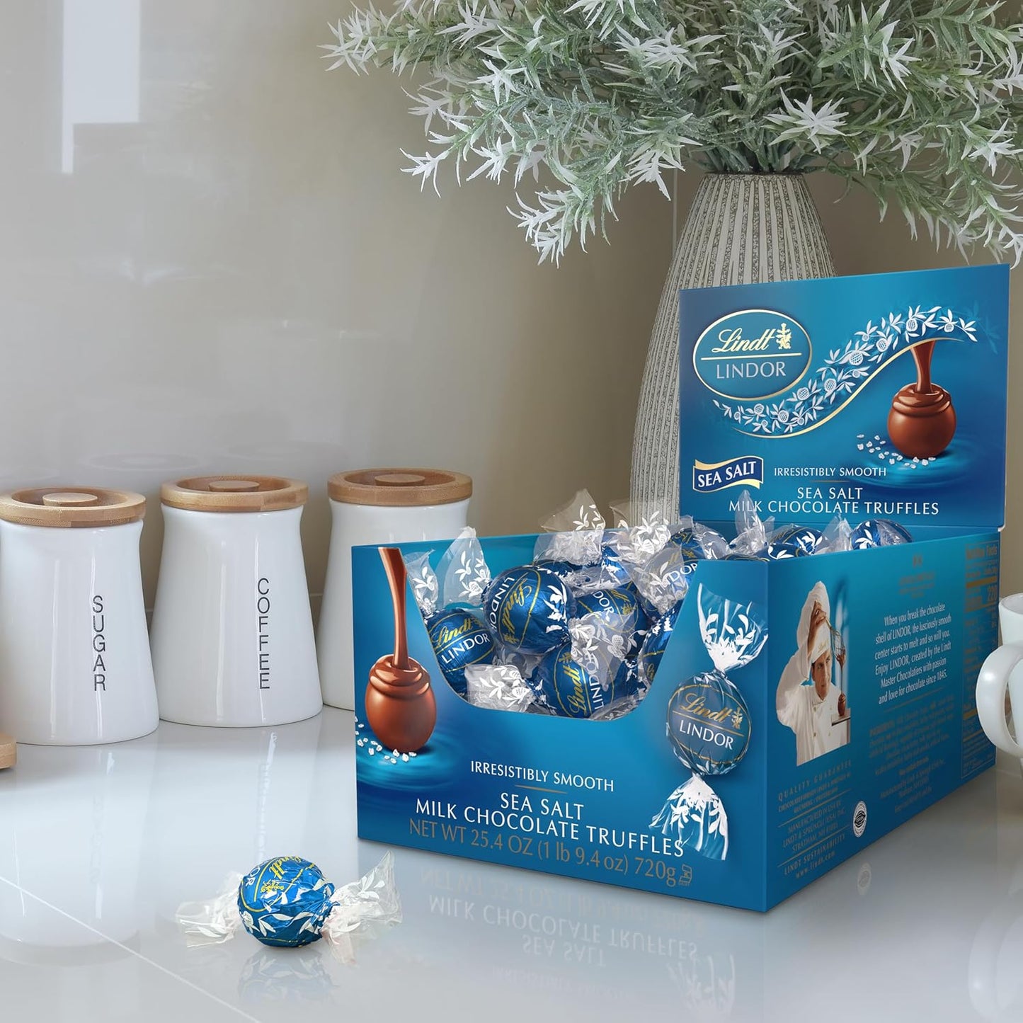 Lindt Lindor Sea Salt Milk Chocolate Truffles 25.4 oz Box 60 Pieces