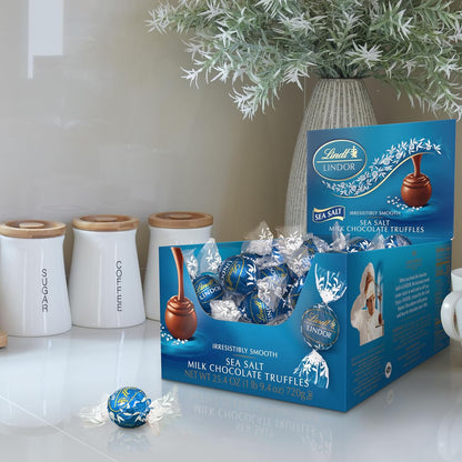 Lindt Lindor Sea Salt Milk Chocolate Truffles 25.4 oz Box 60 Pieces