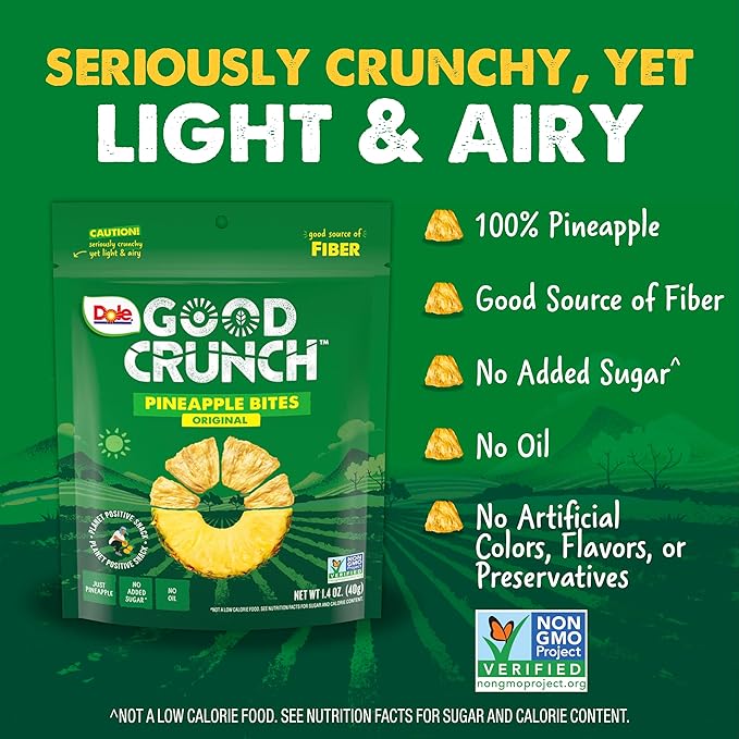 Dole Good Crunch Pineapple Bites Original 1.4 oz ( Pack of 6)