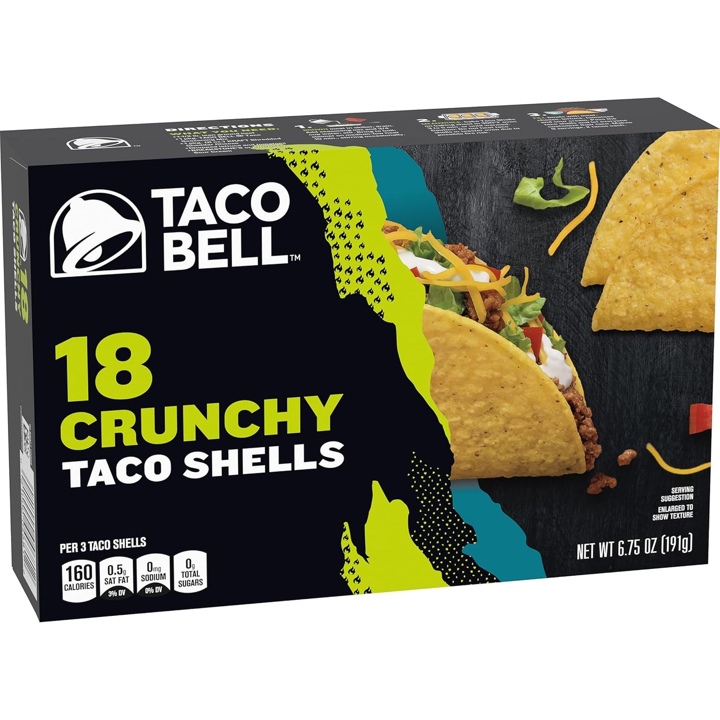 Taco Bell Crunchy Taco Shells 18 count per box 6.75 oz box