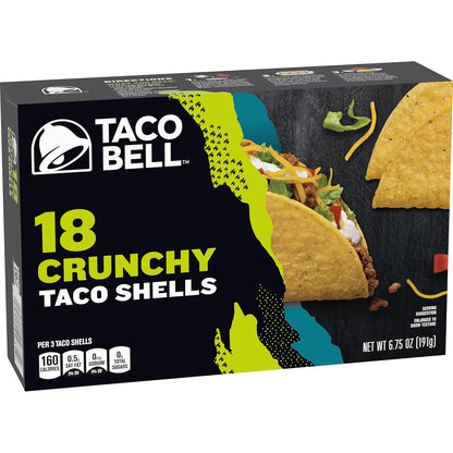 Taco Bell Crunchy Taco Shells 18 count per box 6.75 oz box