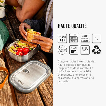 Black+Blum Stainless-steel Lunch Box | Leak-proof Oven Safe Plastic Free Meal Prep Lunch Food Container, Orange, 1000ml / 34 fl oz