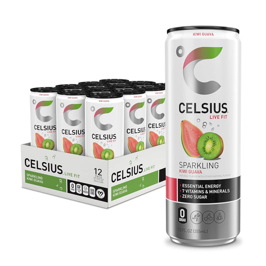 Celsius Sparkling Guava Kiwi Energy Drink (Case Pack of 12 ) 12 oz cans