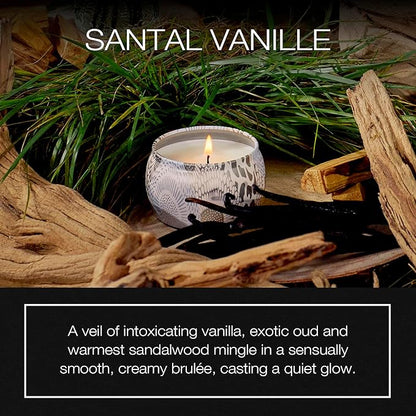VOLUSPA Santal Vanille Tin Candle 4oz (113g) Coconut Wax Blend
