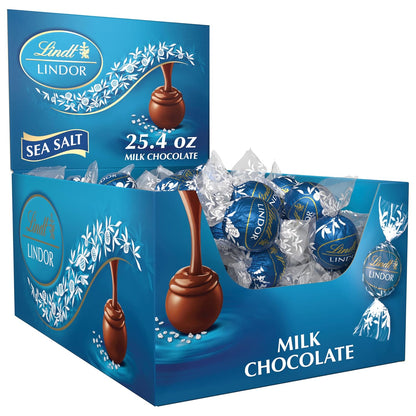 Lindt Lindor Sea Salt Milk Chocolate Truffles 25.4 oz Box 60 Pieces