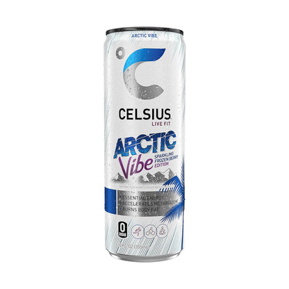 Celcius Essential Artic Vibe Energy Drink 12 fl oz bottles( Case Pack of 24)