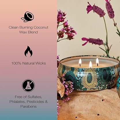 VOLUSPA FRENCH CADE & LAVENDER 3 Wick Candle In Tin Coconut Wax 12oz 340g New