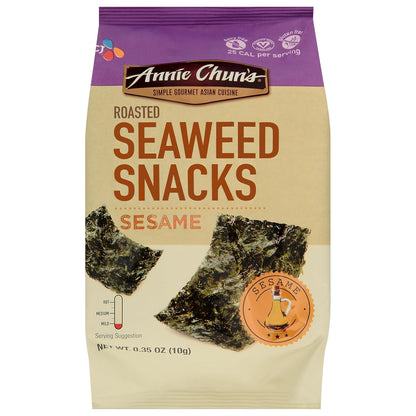 Annie Chun's Roasted Sesame Seaweed Snacks 0.35 oz bag (Case Pack of 12)