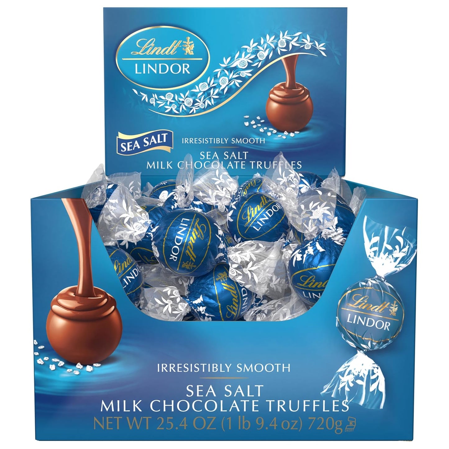 Lindt Lindor Sea Salt Milk Chocolate Truffles 25.4 oz Box 60 Pieces