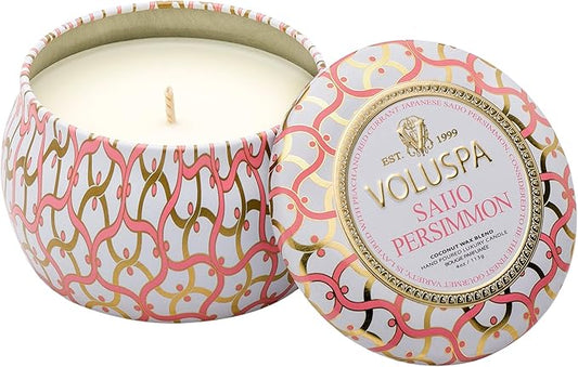 Voluspa Saijo Persimmon Petite Tin Candle, 4 Ounces