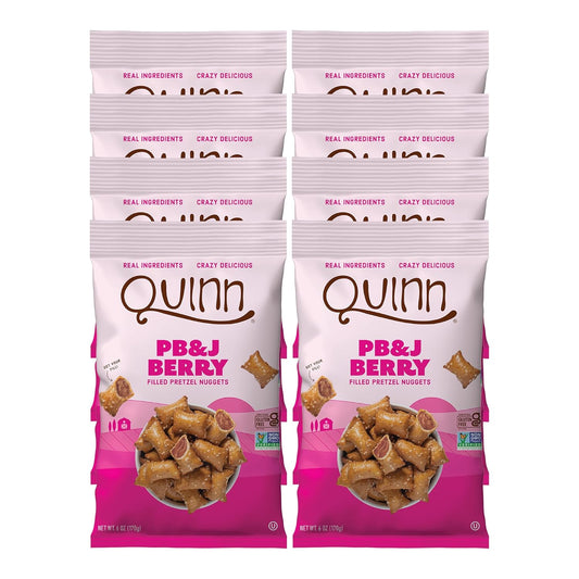Quinn PB & J Berry Filled Pretzel Nuggets 6 oz ( Pack of 8)