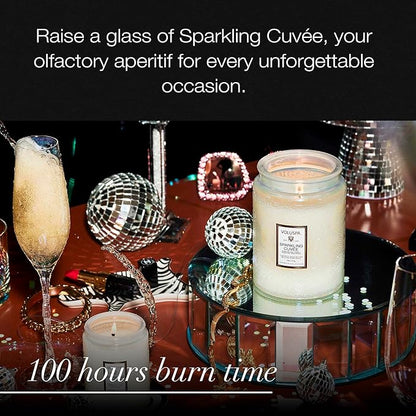 Voluspa Sparkling Cuvee,Large Candle Jar,18 Ounce,100 Hour Burn Time, Coconut Wax for Clean Burning, Handcrafted in the USA