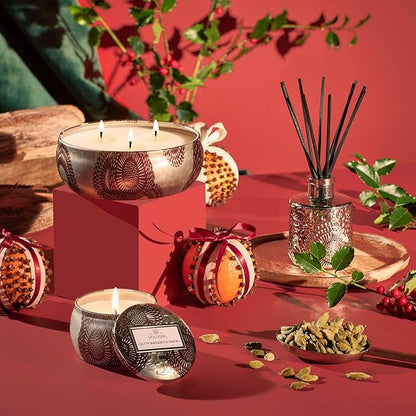 Voluspa Gilt Pomander & Hinoki Holiday Home Ambience Diffuser 3.4