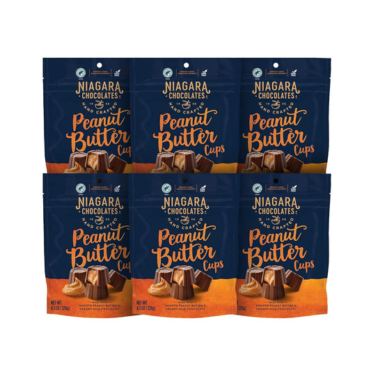 Niagara Chocolates Milk Chocolate Peanut Butter Cups 4.5 oz bags ( Case Pack of 6)