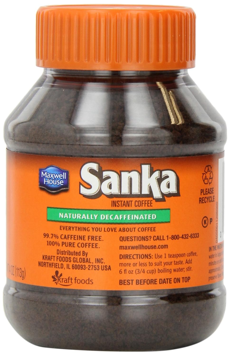 Sanka Decaf Instant Coffee (4 oz Jars, Pack of 6)
