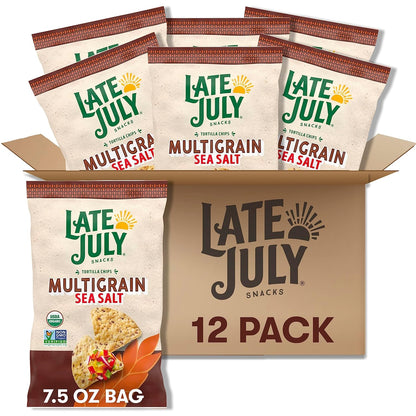 Late July Multigrain Sea Salt & Lime Organic Tortilla Chips 7.5 oz (12 Pack)