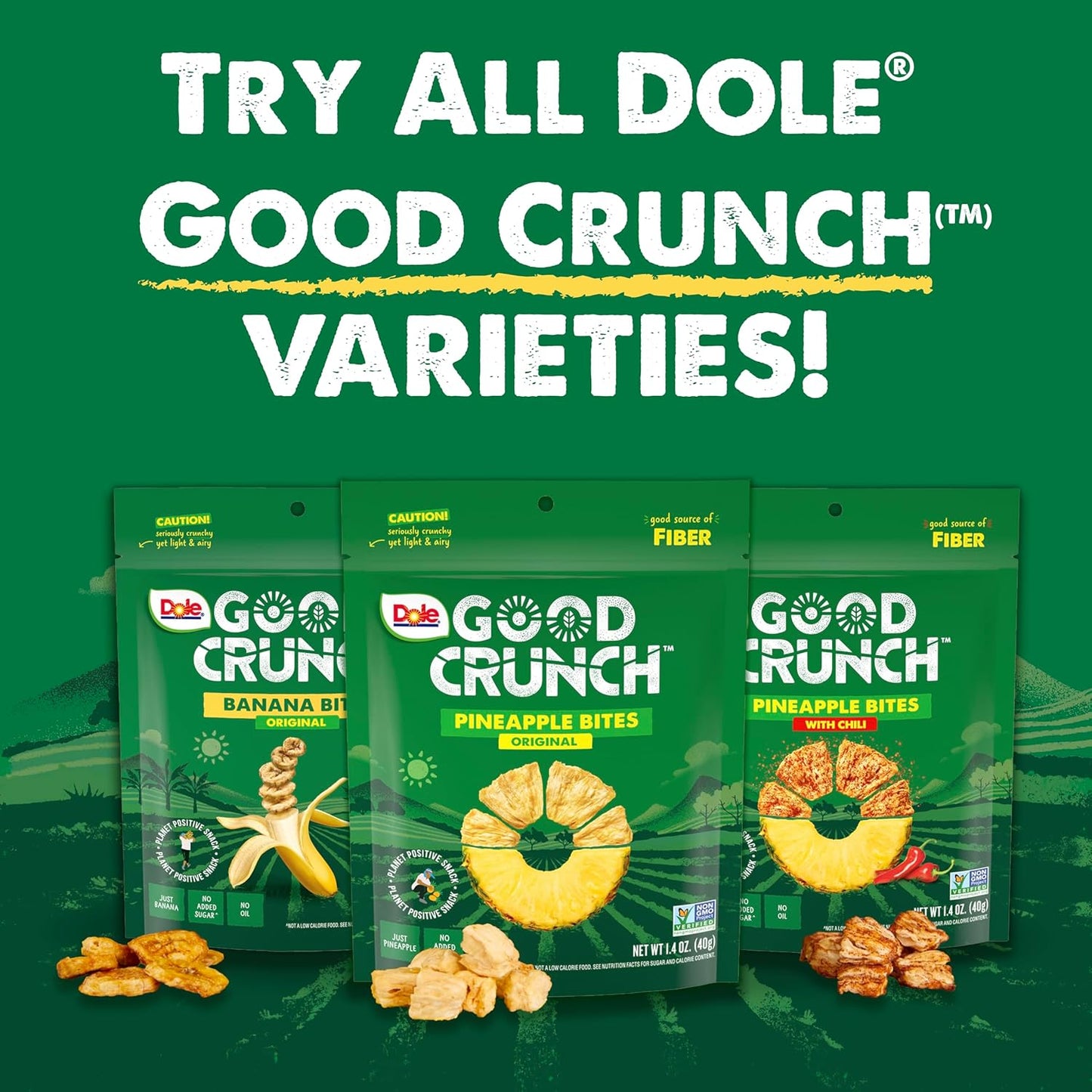 Dole Good Crunch Original Banana Bites 2.5 oz ( Pack of 6)