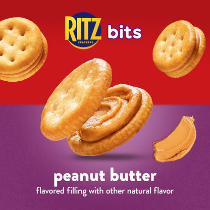 RITZ Bits Peanut Butter Cracker Sandwiches, Big Bag, 3 Ounce (Pack of 12)