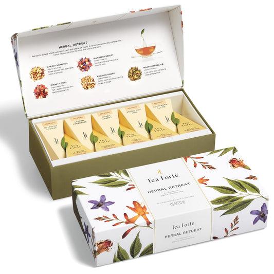Tea Forte Herbal Retreat Petite Presentation Box Tea Sampler Assorted Variety...