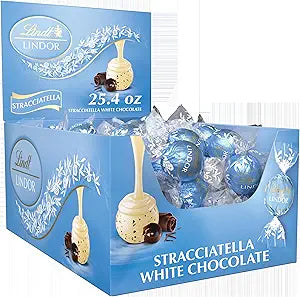 Lindt Lindor Stracciatella White Chocolate Truffles 25.4 oz Box 60 Pieces in the Box