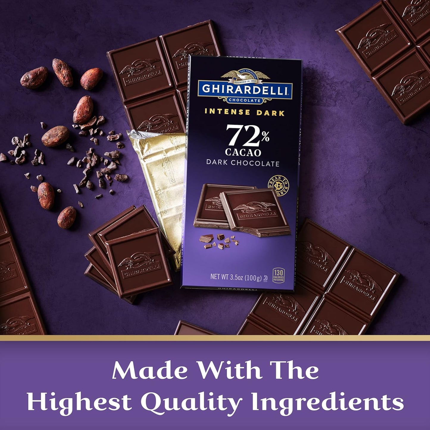 Ghirardelli Intense Twilight Dark Chocolate Squares 3.5 oz pack of 12