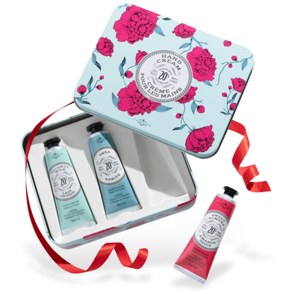 La Chatelaine Luxury Travel Soap Collection, Set of 4: Plant-Based, Made in France with Organic Shea Butter, featuring 2 Shea Hand Creams, 2 shea soaps, & 2 Travel Tins