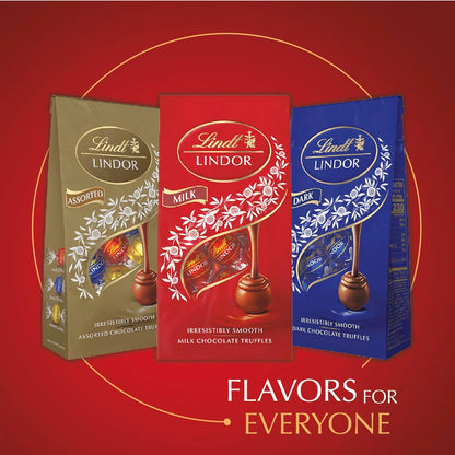 Lindt LINDOR Milk Chocolate Truffles, Milk Chocolate Candy with Smooth, Melting Truffle Center, Great for Gift Giving, 5.1 oz. Bag (6 Pack)