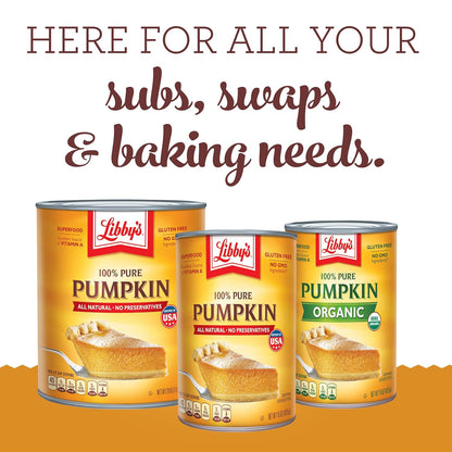 LIBBY'S Organic Pumpkin Bisphenol A non-intent 12 Cans x 15 Ounce Case