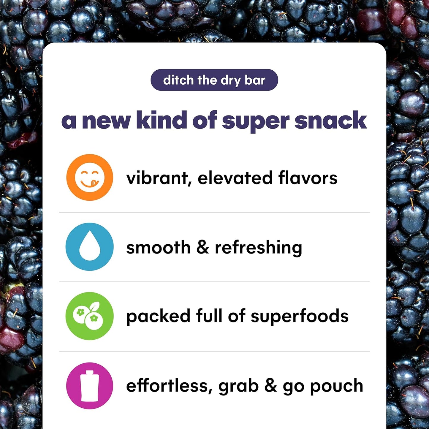 Noka Superfood Fruit Smoothie Pouches, Blackberry Vanilla, Healthy Snacks with Flax Seed, Plant Protein and Prebiotic Fiber, Vegan and Gluten Free Snacks, Organic Squeeze Pouch, 4.22 oz, 12 Count