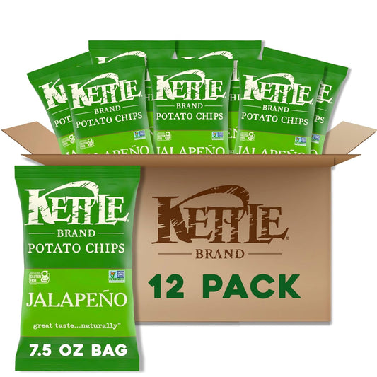 Kettle Brand Potato Chips Jalapeno 7.5 bag (Case Pack of 6)