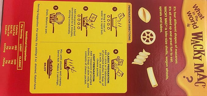 Wacky Mac Mac & Cheese Dinner 5.5oz ( Pack of 24)