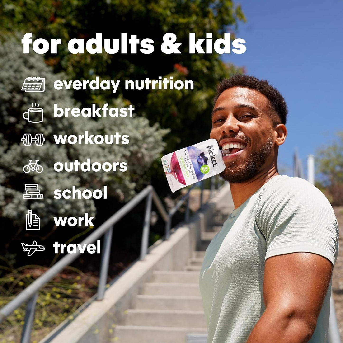 NOKA Superfood Pouches (Blueberry Beet) 6 Pack | 100% Organic Fruit