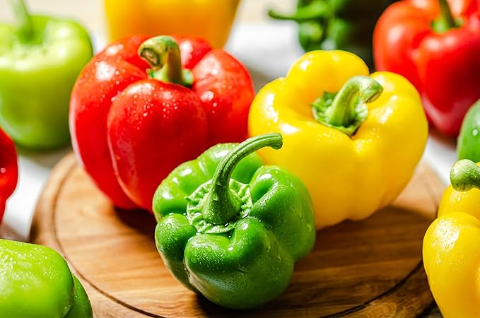 Fresh Organic Rainbow Bell Peppers Red, Yellow, Orange, and Green by RawJoy Farms